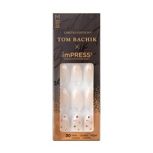 2 KISS TOM BACHIK x imPRESS Medium Almond Press-On nails